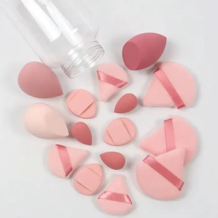 12/15 pièces éponge de maquillage bouffée cosmétique fond de teint éponges mélangeur beauté oeuf poudre bouffées femmes