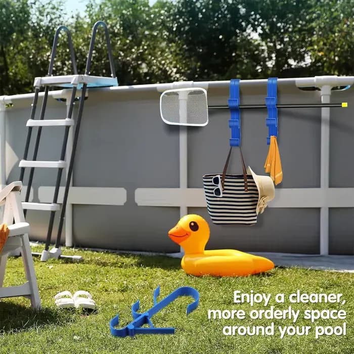 Lot de 2 supports en plastique pour épuisette de piscine, crochets pour poteaux de piscine, accessoires pour spas extérieurs