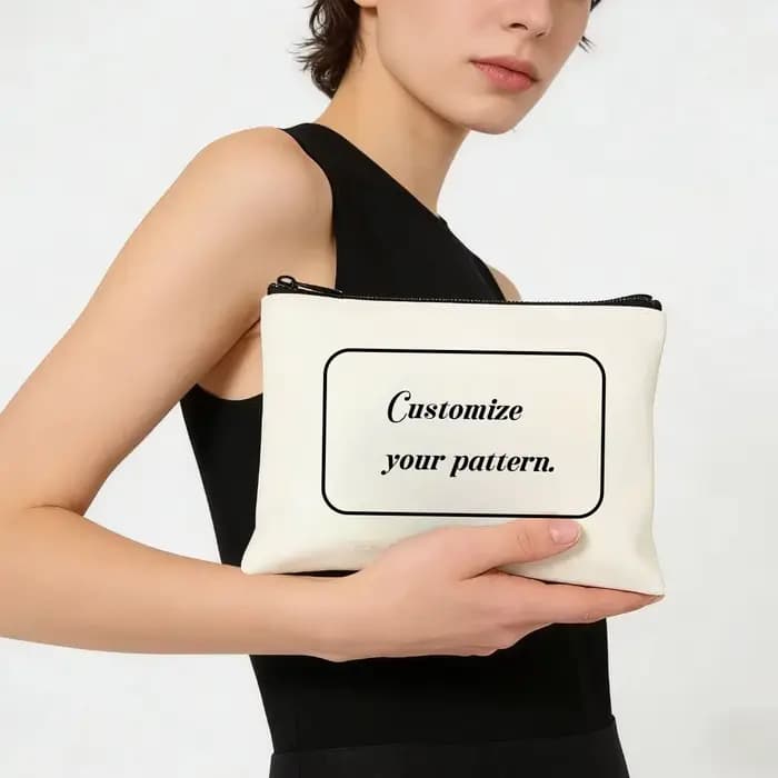 1 pièce, sac à maquillage personnalisé en toile avec photo