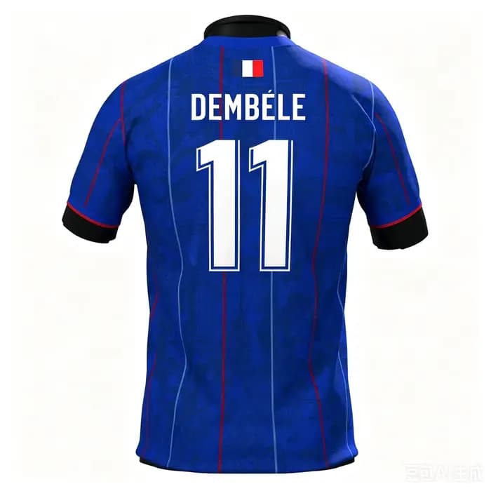 T-shirt d'entraînement de football pour supporters français 2027 - Impression 3D - Tendance, confortable et respirant - Vêtements pour toute la famille