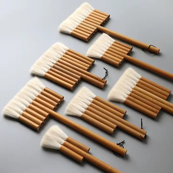 Pinceau simple en bambou avec poils de laine