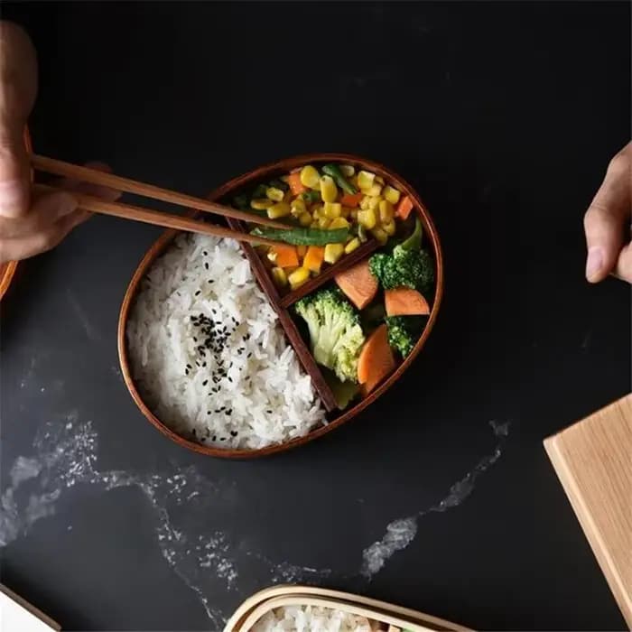 Boîtes à Bento de Style japonais, boîte à déjeuner en bois, pique-nique Portable pour enfants étudiants, récipient alimentaire, accessoires de cuisine