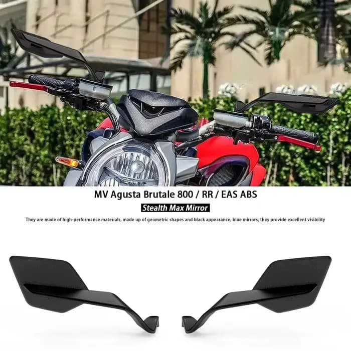 Nouveau Accessoires de moto miroir de rétroviseur Stealth Max moto nouveau miroir noir pour MV Agusta Brutale 800 RR EAS ABS
