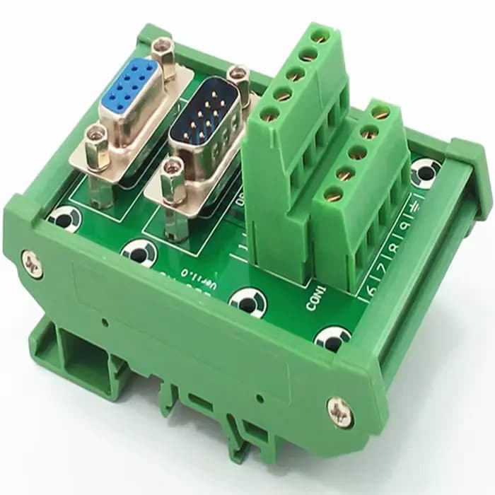 Module d'interface à montage sur Rail DIN D-SUB DB9, carte de dérivation mâle/femelle, bornier, connecteur.