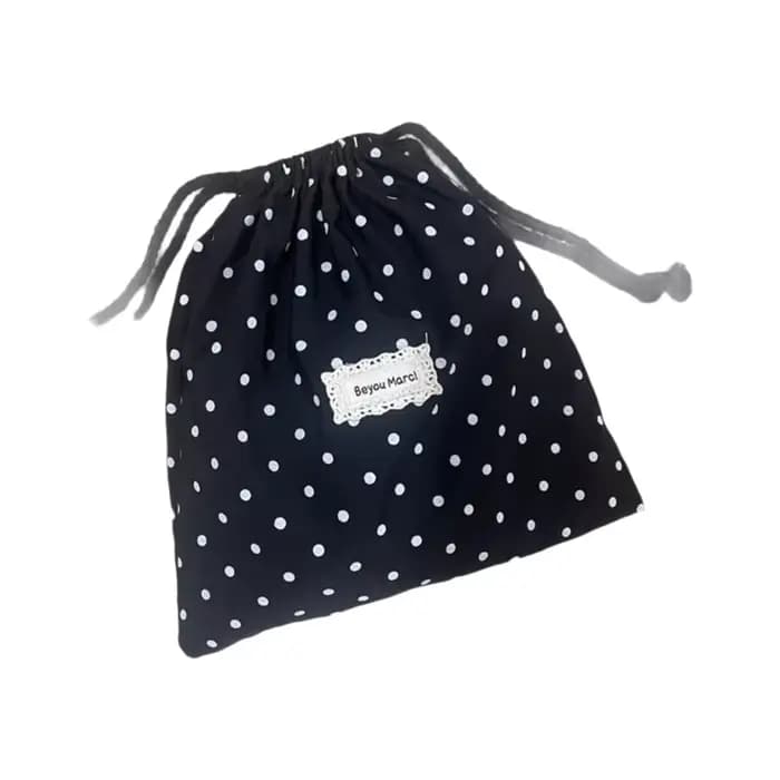 Trousse de Toilette de Voyage Grande Capacité à Cordon de Serrage à Pois