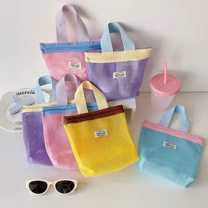 Sac à main en maille, sac de maquillage