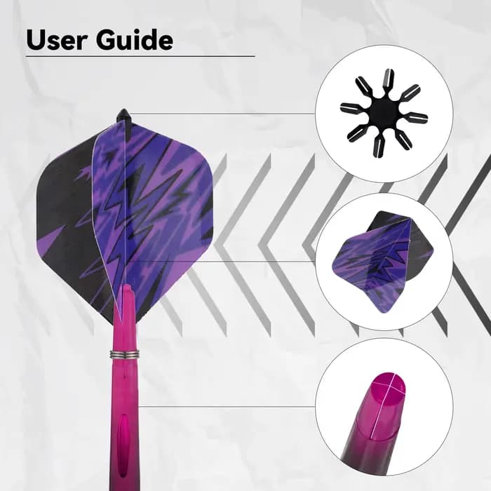 Le ensemble d'accessoires pour fléchettes Huanqu113 comprend : 36 vols pour fléchettes, 36 arbres pour fléchettes, 5 protecteurs de vol, 36 anneaux à ressort, adapté à tous les joueurs de fléchettes.