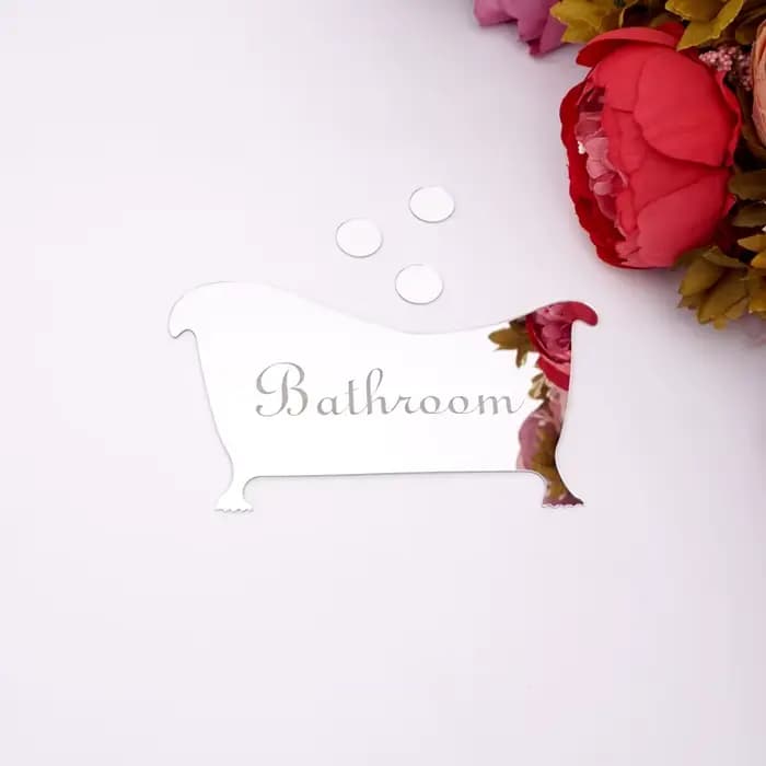 Autocollant mural en acrylique pour porte de salle de bain