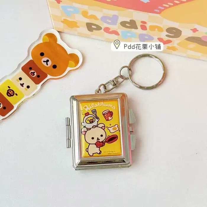 Porte-clés miroir de maquillage double face