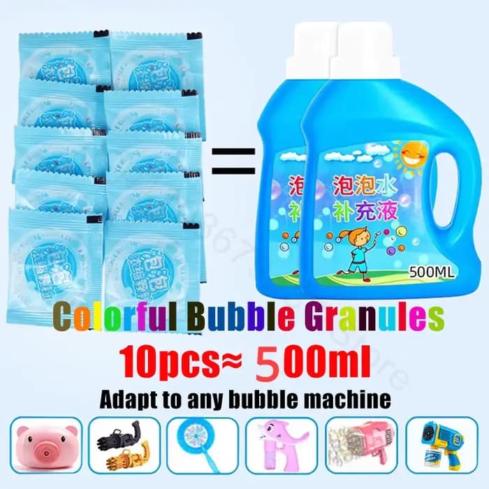 10-30 pièces Machine à bulles supplément liquide coloré bulle concentré granulés 10 pièces ≈ 500ml pistolet à bulles supplément granulés