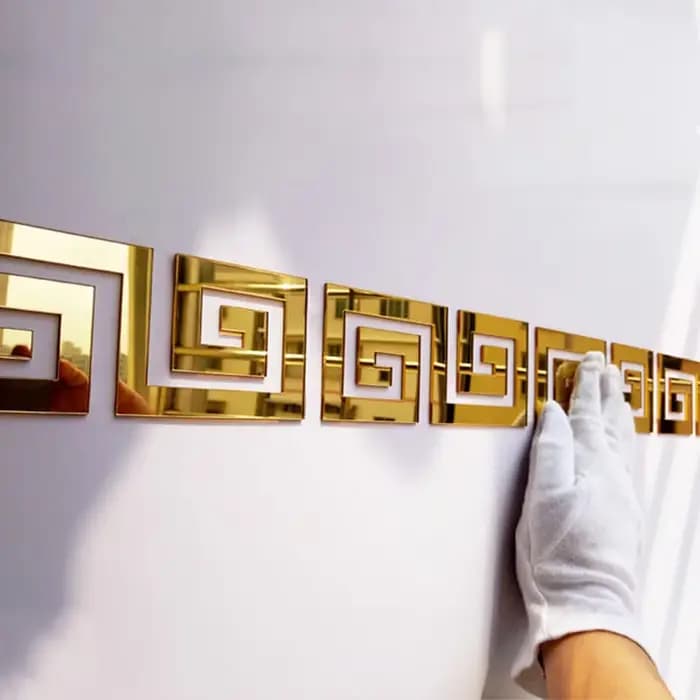 Autocollants muraux 3D effet miroir pour la taille, adhésifs, DIY, pour le plafond du salon, la bordure des murs, les coins, la décoration murale, 10 pièces