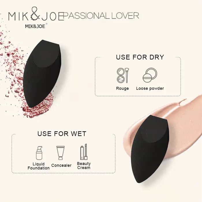Ensemble de 8/6/3/1 éponges de beauté noires en forme d'œuf - Parfaites pour l'application du maquillage