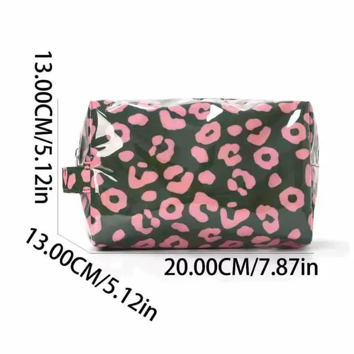 Trousse de maquillage léopard avec poignée
