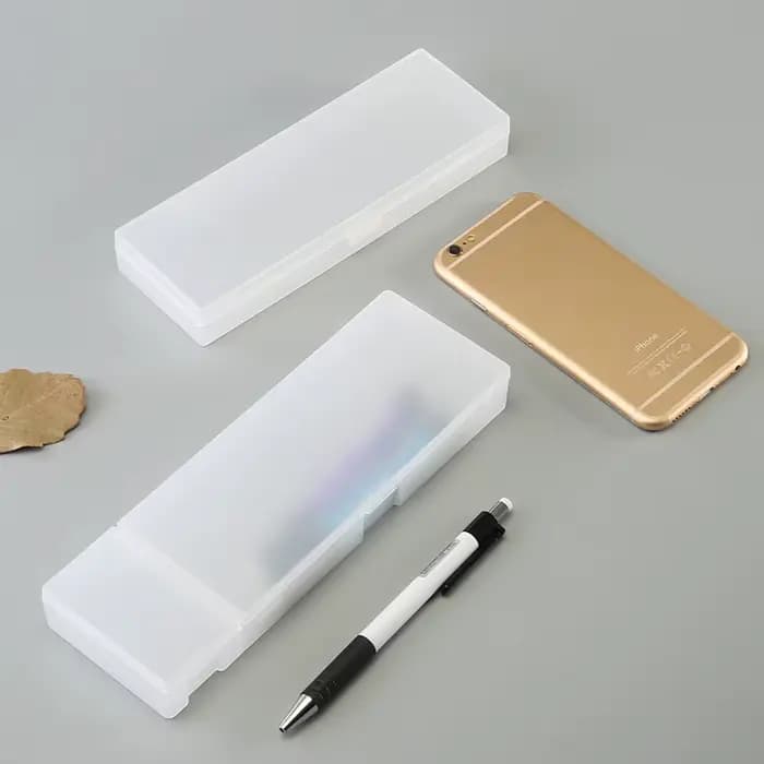 Étui à crayons en plastique transparent Kawaii, jolie boîte à stylos pour cadeau, fournitures scolaires et de bureau, matériel de papeterie