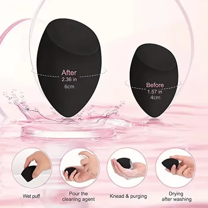 Ensemble d'éponges de beauté noires