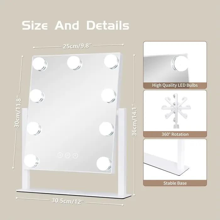 Miroir de courtoisie avec lumières