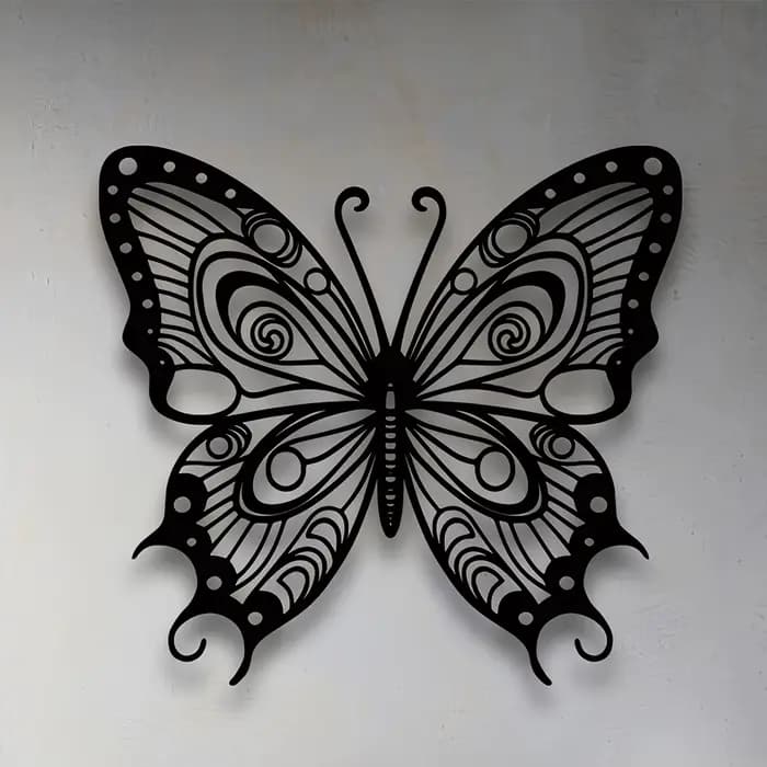 Décoration murale en métal en forme de papillon, grand papillon en métal, art décoratif extérieur • Convient pour la décoration de la maison, de la cour et du balcon