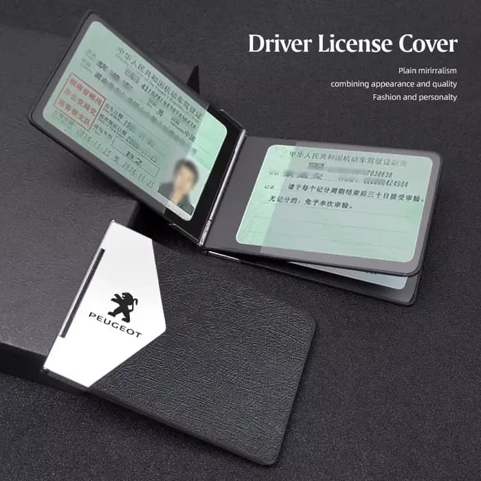 Couverture de permis de conduire de voiture, accessoires de portefeuille de carte d'identité pour Peugeot Landtrek 508 5008 4008 408 308 3008 208 2008 Rifter e-Expert