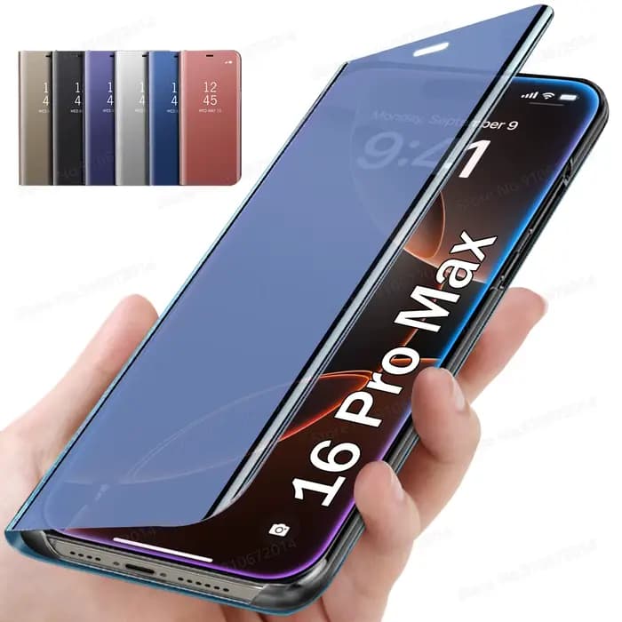 Coque de téléphone antichoc avec miroir de protection complète, coque arrière pour iPhone 16 pro max 16e, pour iphone 17 pro max air 15 PRO MAX, 14 Plus, 13, 12, 11 Pro Max, SE 2022, 7, 8