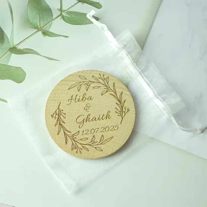 Miroir en bois personnalisé de 7CM