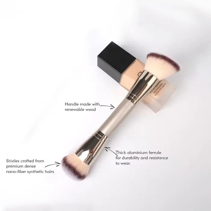 Pinceau à fond de teint double embout pour fard à joues liquide