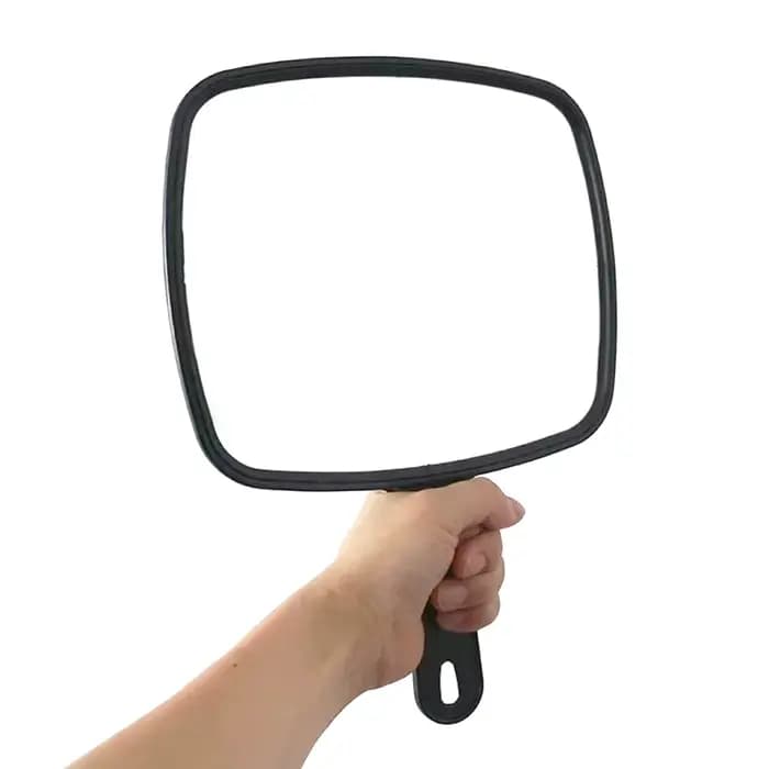 Miroir de coiffeur noir portable avec poignée