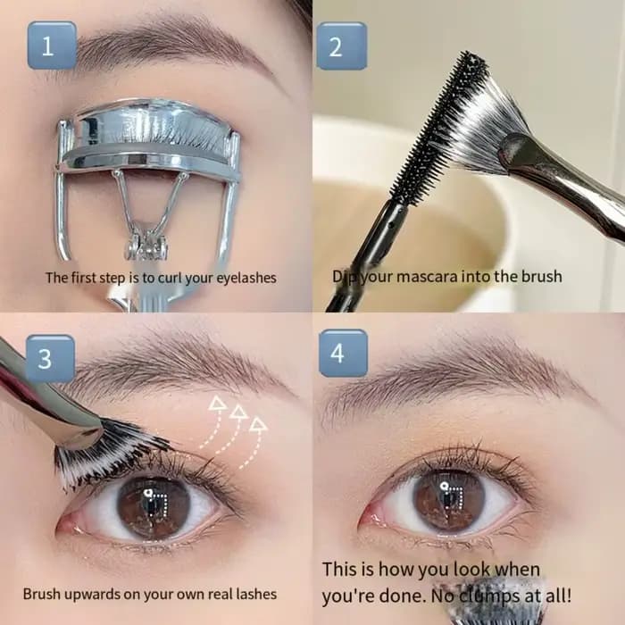 Brosse à cils tournesol, brosse à cils coudée en forme d'éventail, Mascara fin clairement enraciné, brosse en éventail, beauté professionnelle naturelle