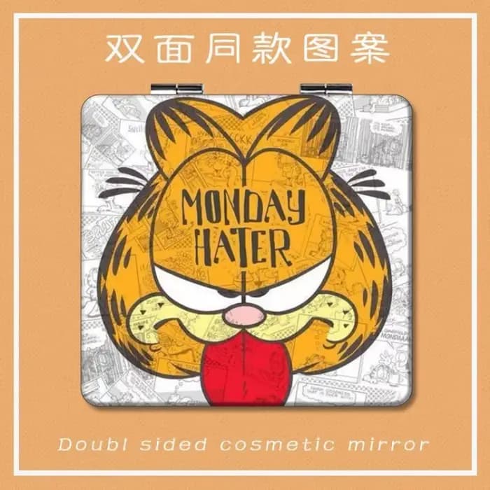 Miroir pliant double face Garfield Cartoon Creative Girl Makeup 2026 Nouveau