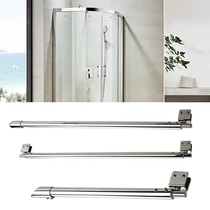 Barre de support d'écran de douche réglable en acier inoxydable, pince de porte en verre, bras de barre pour panneau de verre de 8mm à 12mm, partenaires les plus récents