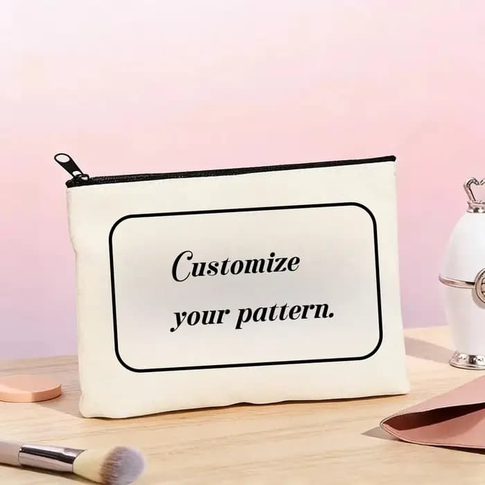 1 pièce, sac à maquillage personnalisé en toile avec photo