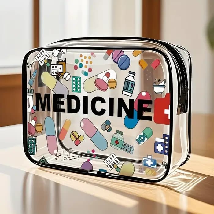 Sac à cosmétiques pour médicaments, organisateur de voyage de grande capacité pour femmes, pochette de toilette facile à essuyer et propre, sac de toilette de voyage à usage quotidien