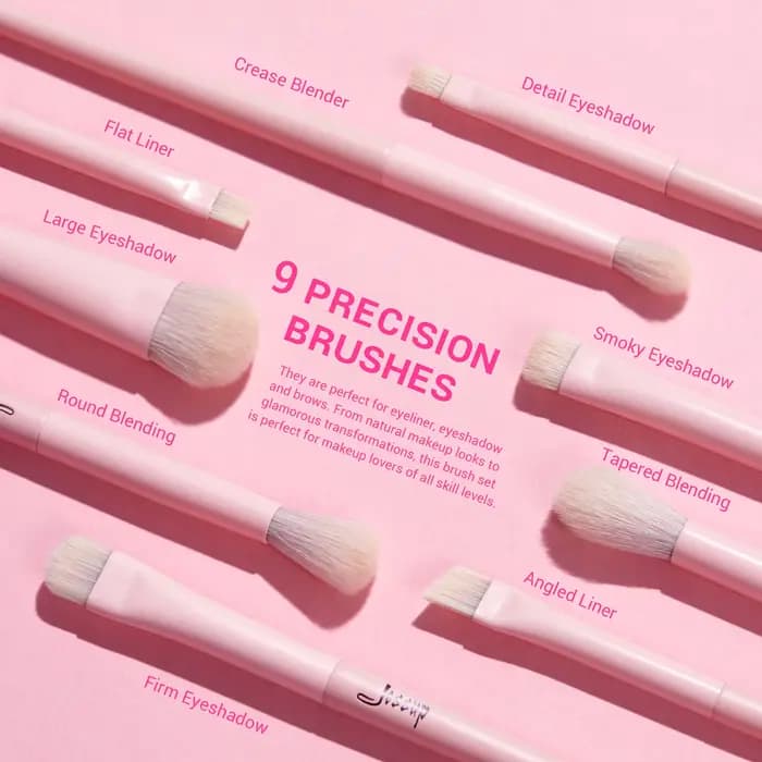 Jessup-Ensemble de pinceaux de maquillage roses