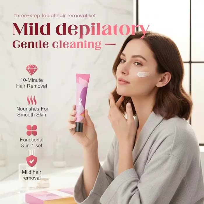 Kit de trilogie pour l'épilation du visage pour femmes – Épilateur de qualité clinique pour le menton et le dessus des