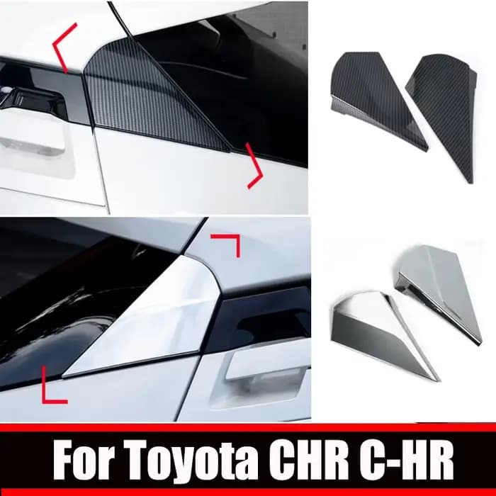 Becquet de fenêtre arrière ABS, couvercle latéral, garniture triangulaire, accessoires de décoration, pour Toyota CHR C-HR 2018 2019 2020 2021 2022 2023