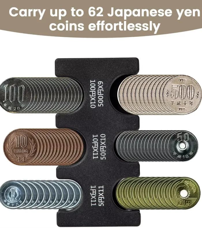 Porte-monnaie japonais Yen, étui rigide, organisateur et rangement pour pièces de monnaie rectangulaires, organisateur et distributeur de pièces de monnaie JPY