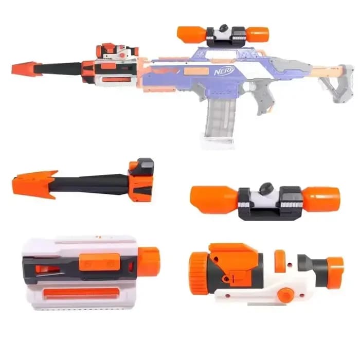 Accessoires universels pour pistolet jouet Nerf n-strike Elite série silencieux queue Stock lampe de poche balles souples pistolet jouet Mosdified