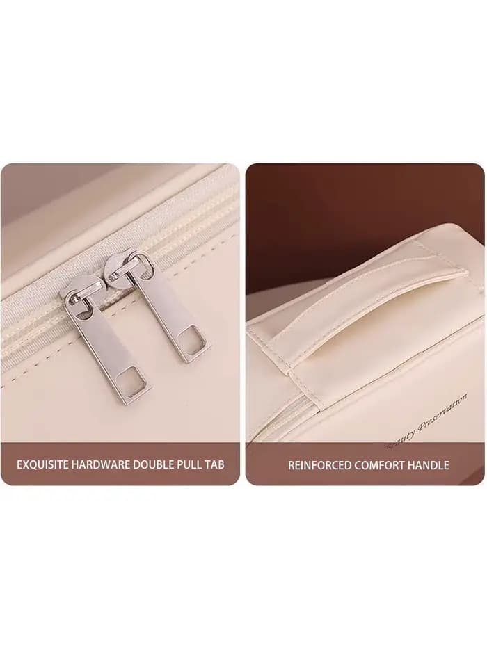 Nouveau sac de maquillage en cuir PU de grande capacité