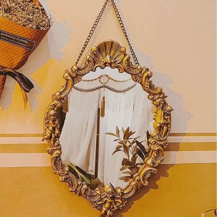 Miroir de maquillage sculpté de luxe léger