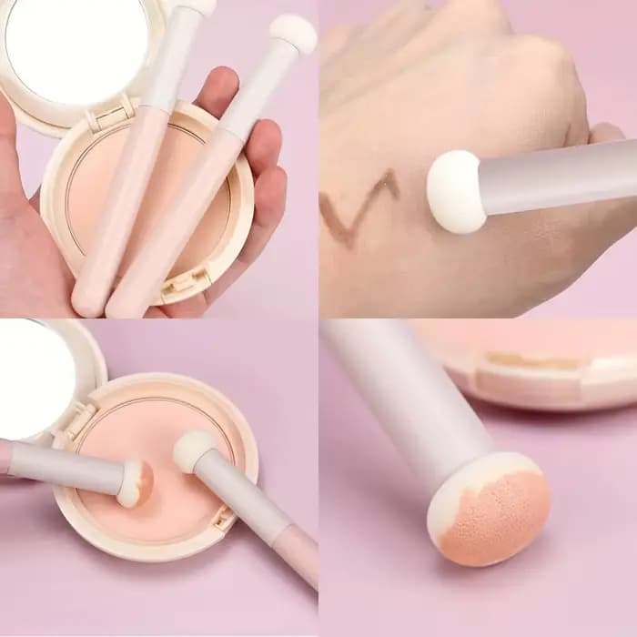 Pinceaux de maquillage à tête d'éponge de champignon doux 3 pièces