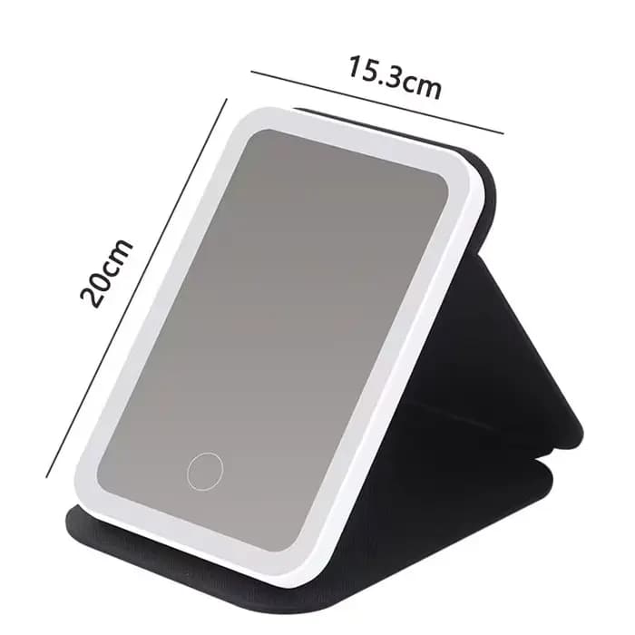 Miroir de maquillage LED avec revêtement en cuir