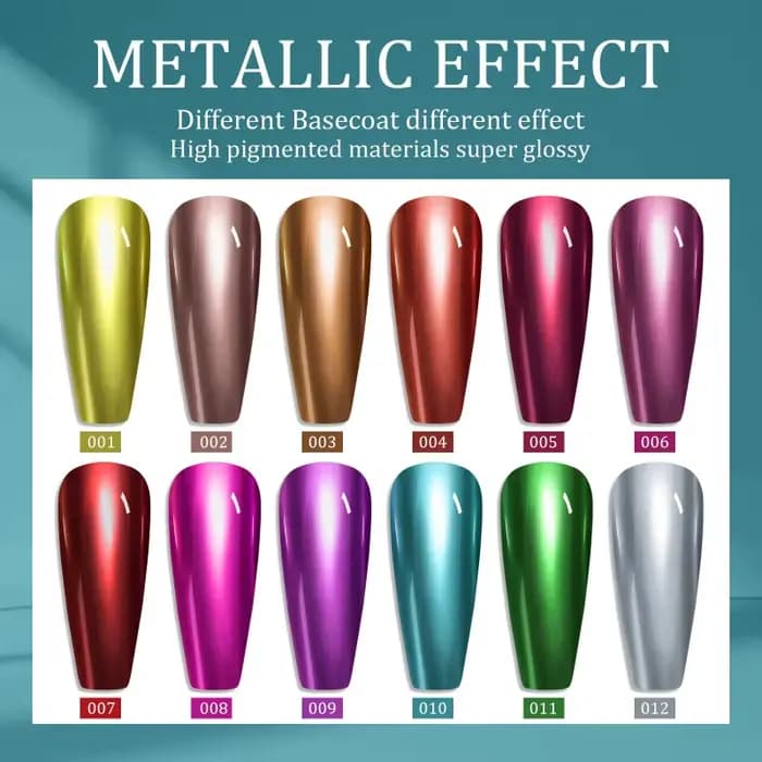 Vernis à ongles effet miroir métallique 12 couleurs