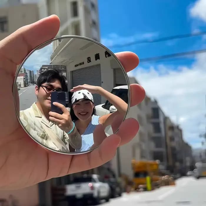 Miroir convexe rond, mini miroir portable
