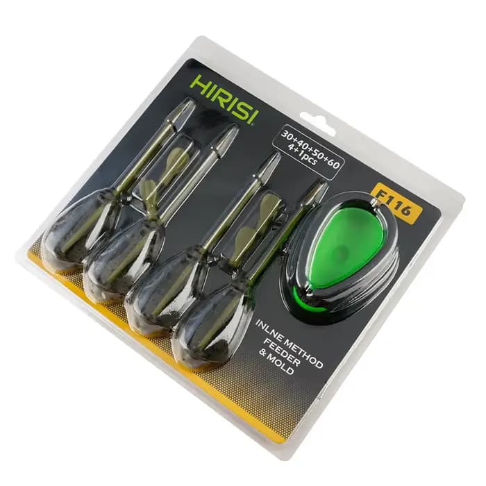 Hirisi-Ensemble de matériel de pêche à la carpe, méthode d'alimentation et moule, appât de panier, accessoires de pêche, 30g, 40g, 50g, 60g