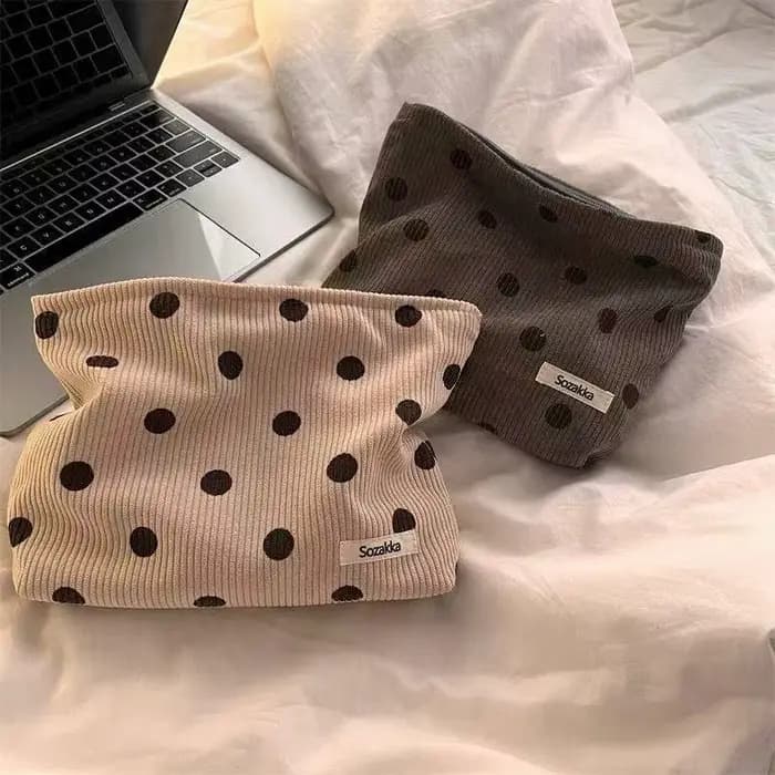 Trousse de maquillage Vintage en velours côtelé pour femmes