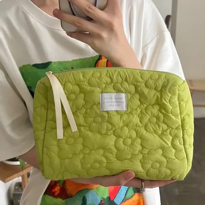 Nouveau motif de fleur femmes trousse de maquillage articles de toilette organisateur de cosmétiques sac à fermeture