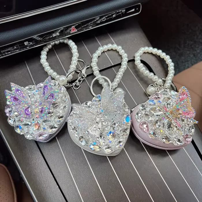 Miroir de luxe à deux côtés en strass