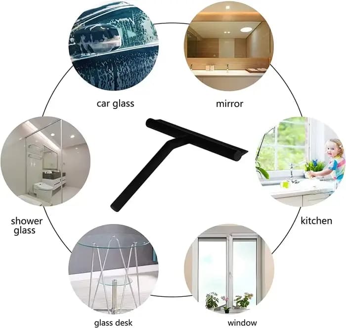 Raclette de douche, essuie-glace en verre, grattoir de douche, nettoyeur avec support en Silicone, grattoir de miroir de salle de bains, nettoyage du verre