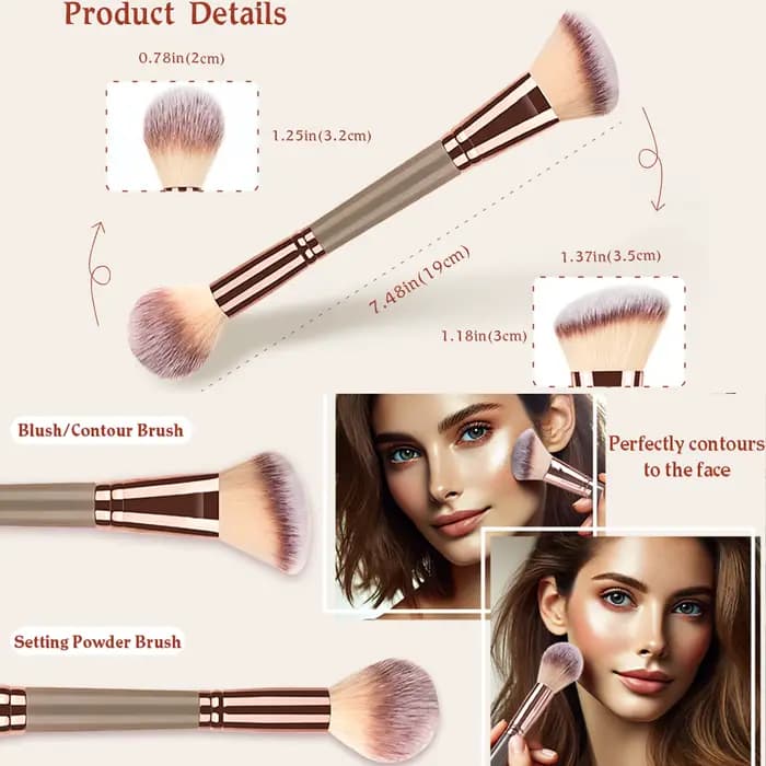 2 pinceaux de maquillage à double extrémité pour mélanger les liquides