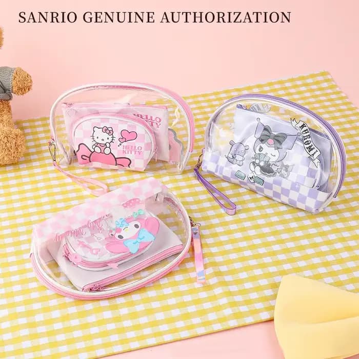 Ensemble de sacs de maquillage Kawaii Sanrio 3 en 1