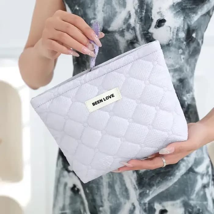 Trousse de Maquillage Matelassurera en Coton pour Femme